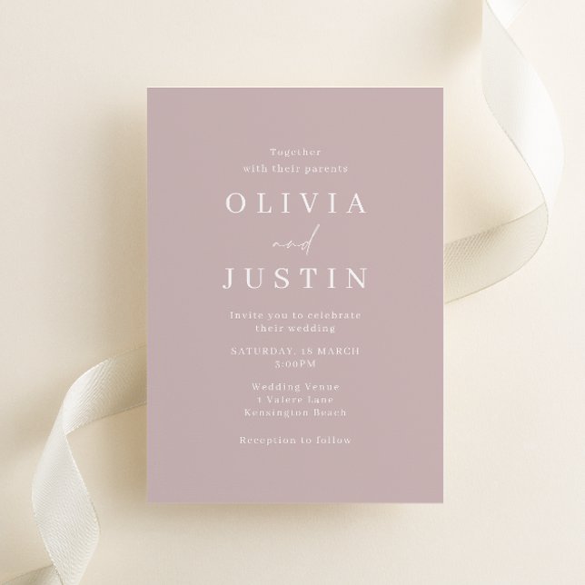 Modern Minimalist Blush Wedding Invitation (Creator Uploaded)