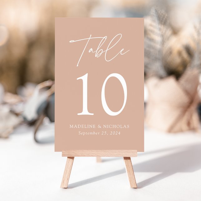 Modern Minimalist Blush Wedding Table Number (Creator Uploaded)