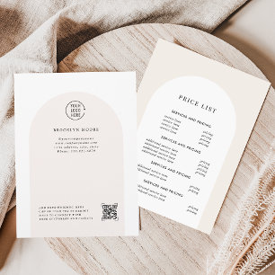 Modern Minimalist Boho Arch Pricing Flyer