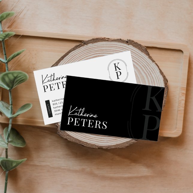 Modern Minimalist Boho Black & Grey Business Card (Creator Uploaded)