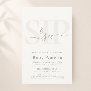 Modern Minimalist Boho Chic Sip And See Budget Flyer