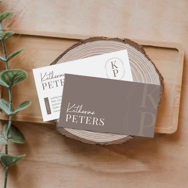 Modern Minimalist Boho Dark Taupe Business Card (Creator Uploaded)