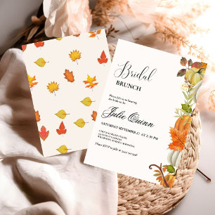 Modern Minimalist Boho Fall Pumpkin Bridal shower Invitation