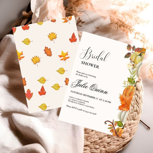 Modern Minimalist Boho Fall Pumpkin Bridal shower Invitation (Creator Uploaded)