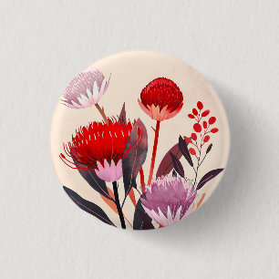 Modern Minimalist Boho Floral Botanical 3 Cm Round Badge