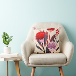 Modern Minimalist Boho Floral Botanical Cushion