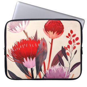 Modern Minimalist Boho Floral Botanical Laptop Sleeve