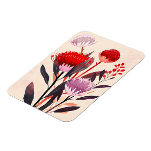 Modern Minimalist Boho Floral Botanical Magnet