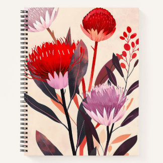 Modern Minimalist Boho Floral Botanical Notebook