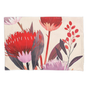 Modern Minimalist Boho Floral Botanical Pillowcase