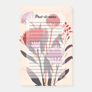 Modern Minimalist Boho Floral Botanical Post-it Notes