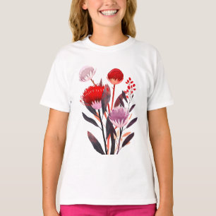 Modern Minimalist Boho Floral Botanical T-Shirt