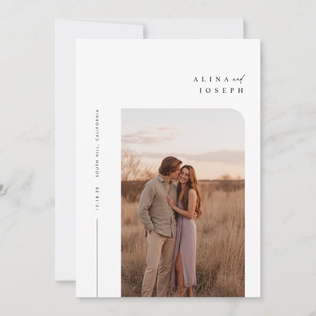 Modern Minimalist Boho Photo Wedding Invitation (Front)