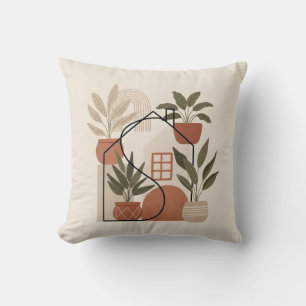 Modern Minimalist Boho Potted Plant Home Cushion