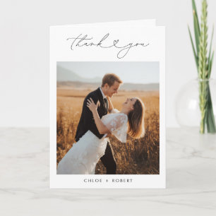 Modern Minimalist Boho Script Thank You Card