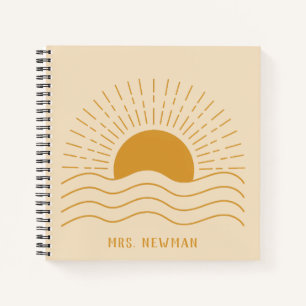 Modern Minimalist Boho Sun Teacher Appreciation Notebook
