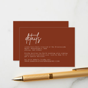 Modern Minimalist Boho Terracotta Details Enclosure Card