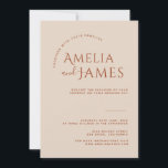 Modern Minimalist Boho Terracotta photo Wedding Invitation<br><div class="desc">Rust Wedding Invitation,  Modern Burnt Orange Wedding Invite,  Terracotta Wedding Invitation,   Boho Wedding Invitation.</div>