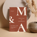 Modern Minimalist Boho Terracotta Wedding Invitation<br><div class="desc">Modern Minimalist Boho Terracotta Wedding Invitation. Features bold monogram typography and minimal graphic design. Personalise text with all the details of your special day.</div>