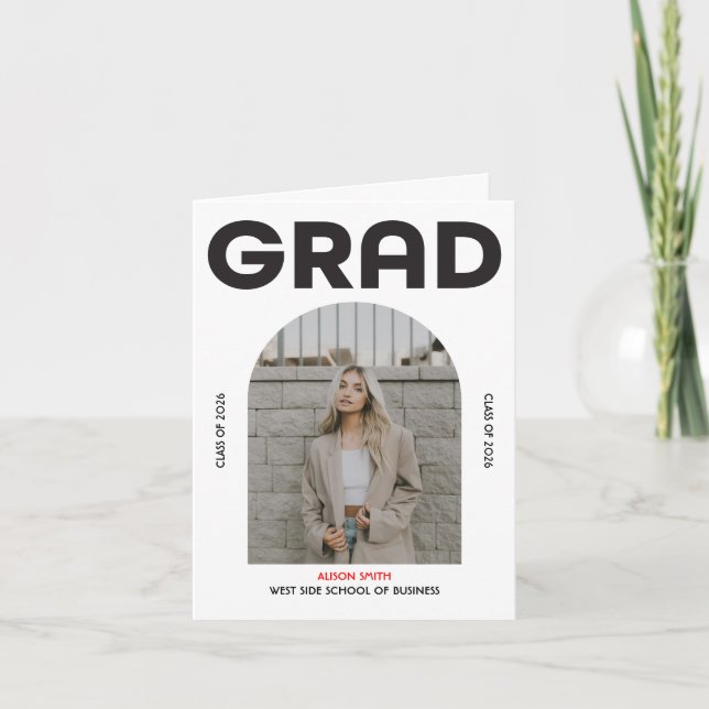 Modern minimalist bold black typography grad 2026  invitation (Front)