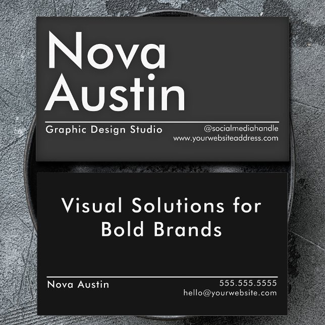 Modern Minimalist Bold Graphic Designer Artist Business Card (Creator Uploaded)