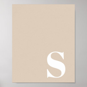 Modern Minimalist Bold Monogram Phone Wallpaper Poster