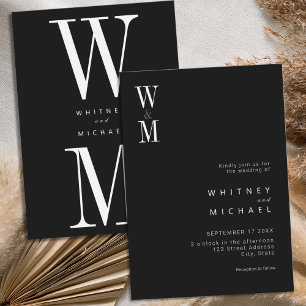 Modern Minimalist Bold Monogram Wedding Invitation