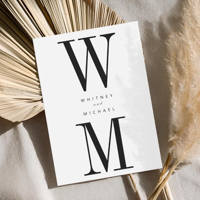 Modern Minimalist Bold Monogram Wedding Invitation (Creator Uploaded)