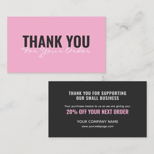 Modern minimalist bold Thank You card (Front/Back)