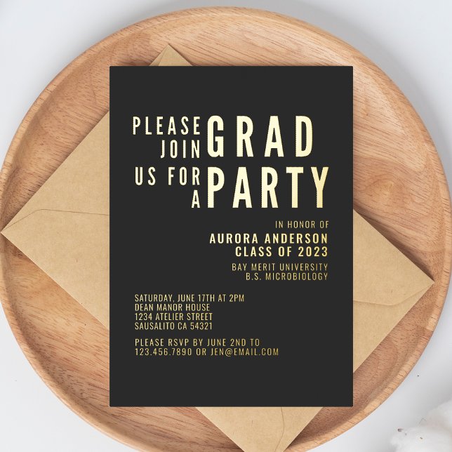 Modern Minimalist Bold Typography Graduation Party (Creator Uploaded)