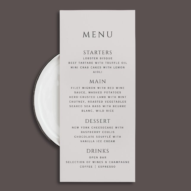 Modern Minimalist Bold Typography Wedding Menu  (Creator Uploaded)