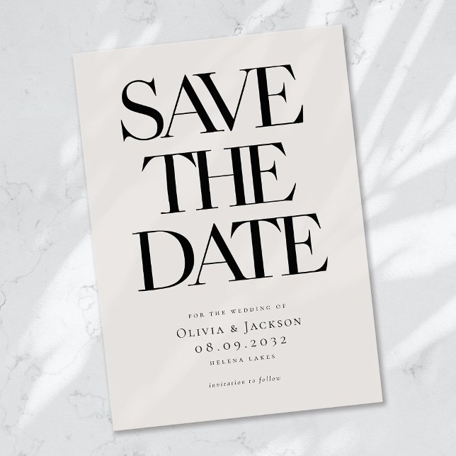 Modern Minimalist Bold Typography Wedding Save The Date (Creator Uploaded)