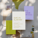 Modern minimalist bold Wavy Edge Wedding Invitation<br><div class="desc">unique Bold minimalist Typography Modern Wedding Invitation</div>