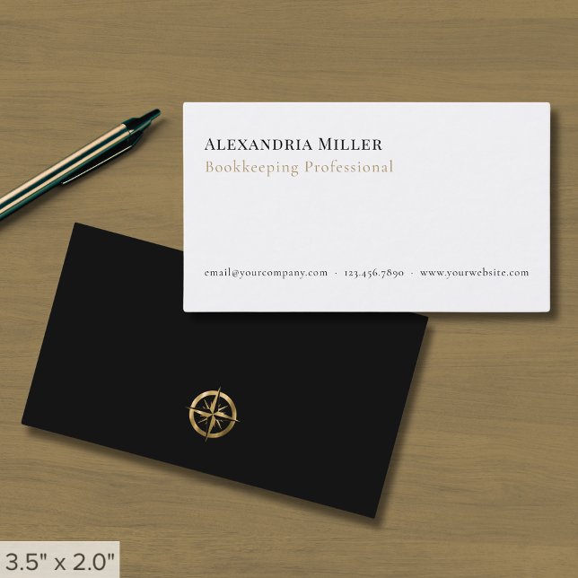 Modern Minimalist Bookkeeping Professional Business Card (Creator Uploaded)