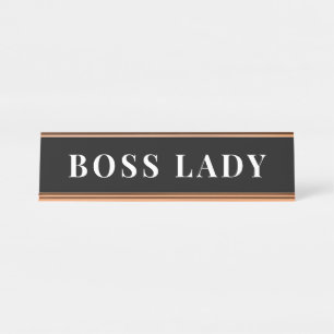 Modern Minimalist Boss Lady Desk Custom Name Plate