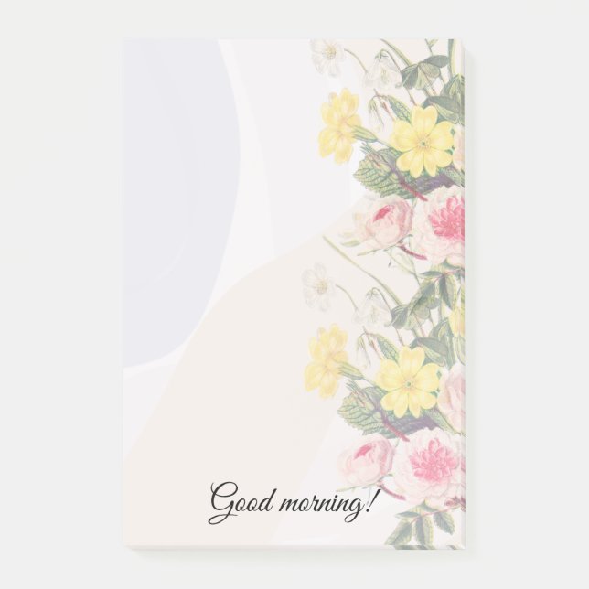 modern minimalist botanical design post-it notes (Front)