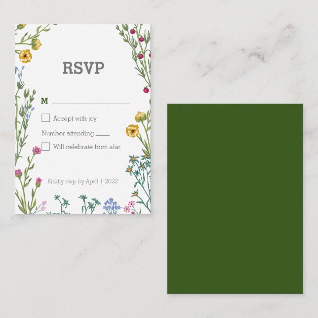Modern Minimalist Botanical Floral Card (Front/Back)
