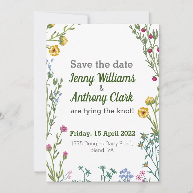 Modern Minimalist Botanical Floral Invitation (Front)