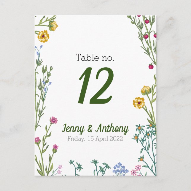 Modern Minimalist Botanical Floral Postcard (Front)