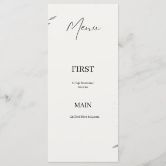 Modern Minimalist Botanical Line Art Wedding Menu