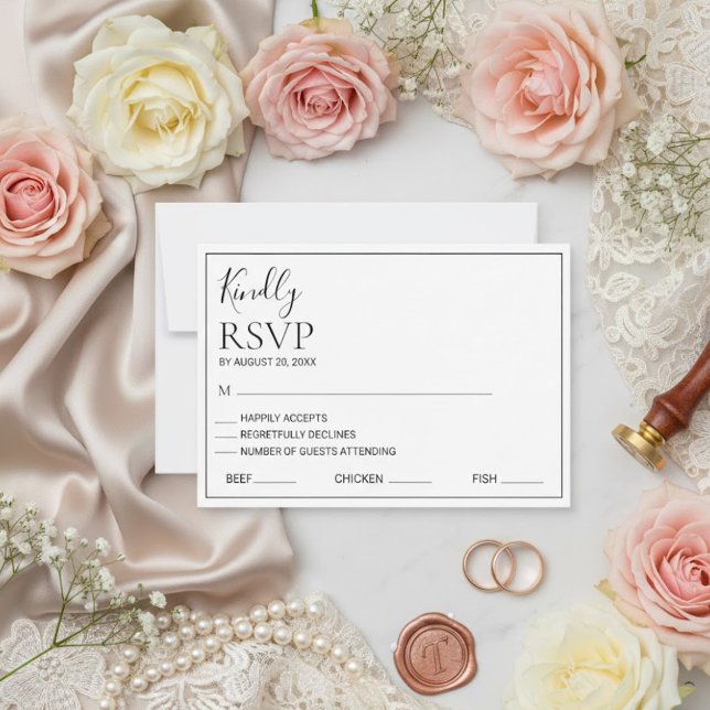 Modern Minimalist Botanical Wedding RSVP Card (Creator Uploaded)