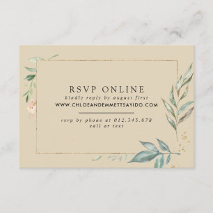 Modern Minimalist Botanical Wedding Website RSVP Enclosure Card