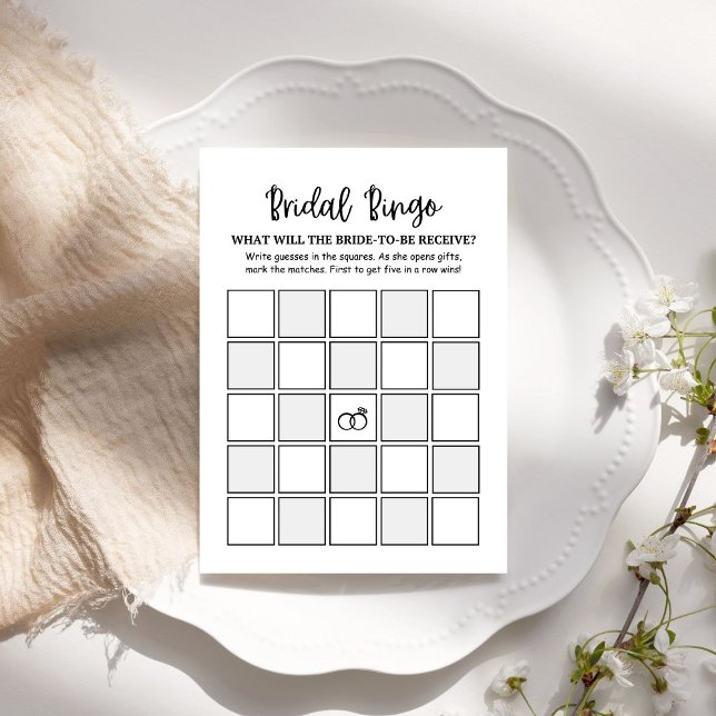 Modern Minimalist Bridal Bingo Bridal Game card (Creator Uploaded)