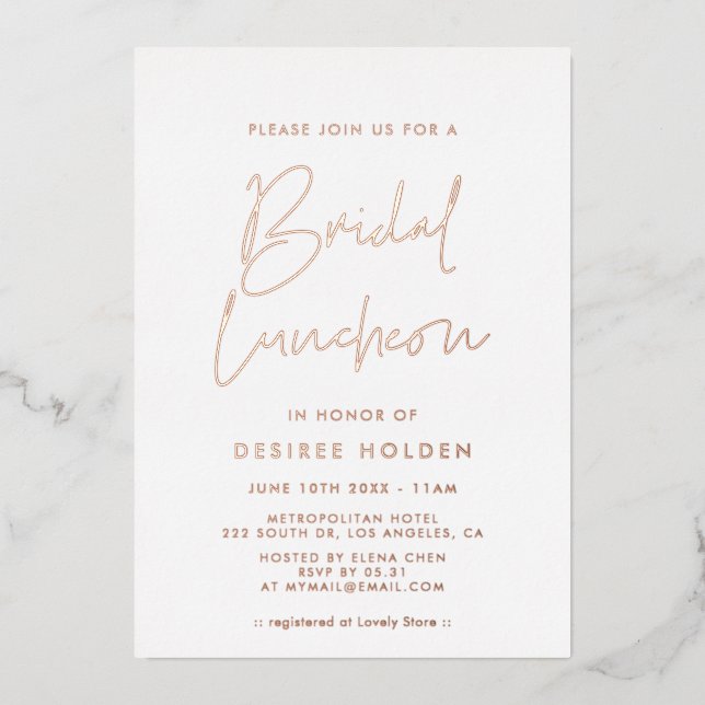 Modern minimalist Bridal luncheon (Front)