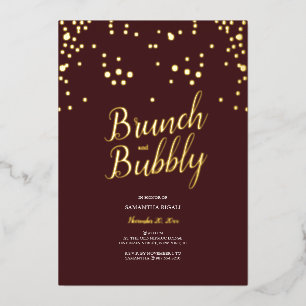 Modern Minimalist Bridal Shower Foil Invitation