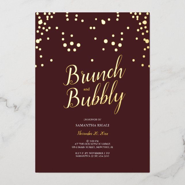 Modern Minimalist Bridal Shower Foil Invitation (Front)