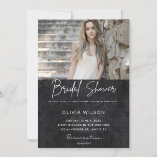 Modern minimalist bridal shower photo invitation