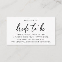 Modern Minimalist Bridal Shower Recipe Request