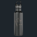 Modern Minimalist Bride | Black   Beige Script 710 Ml Water Bottle<br><div class="desc">Show your bride pride with personalised gear perfect for destination weddings or your honeymoon. Makes a thoughtful gift for the bride-to-be!</div>