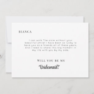 Modern Minimalist Bridesmaid Proposal Card